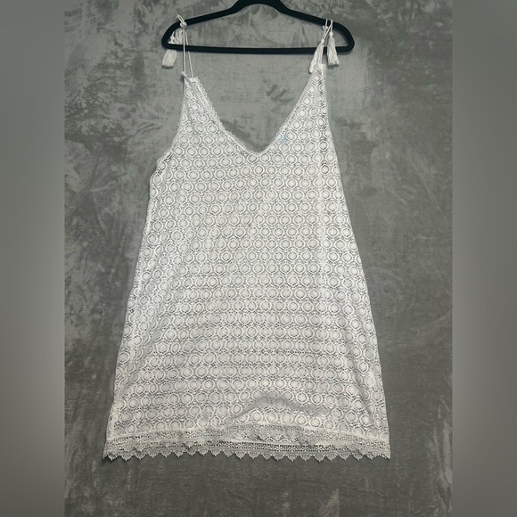 Serra Other - Serra Lace See Through Swim Coverup Dress Women’s Large White Tie Straps